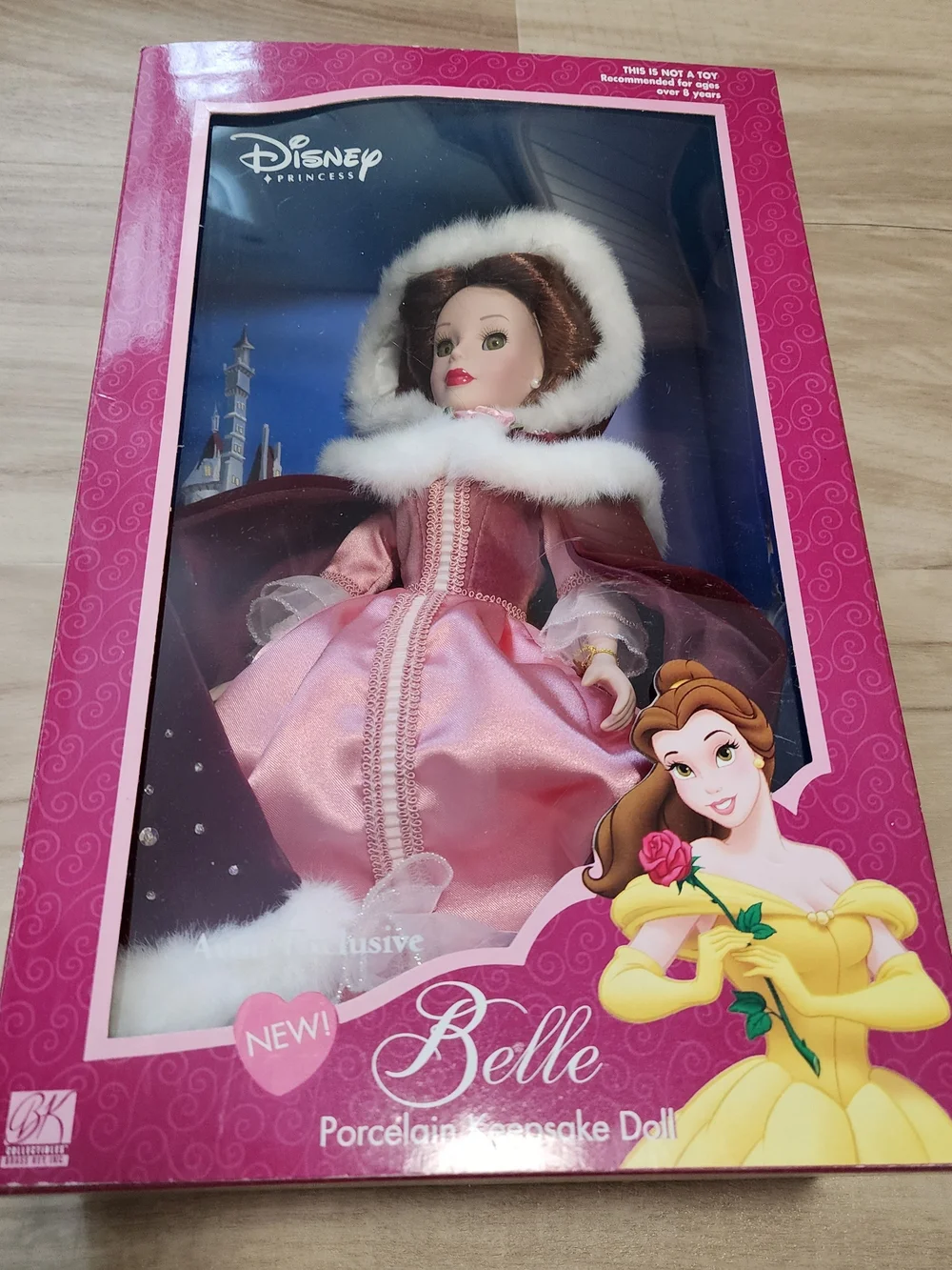 NIB Disney Beauty & The Beast Princess Belle Porcelain Keepsake Doll 2002